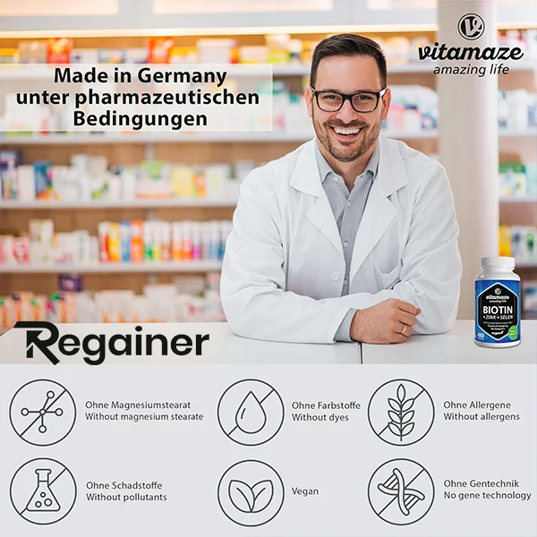 Biotin 10.000 µg Tablete sa Selenom i Cinkom - Nemački kvalitet - Vitamaze® - Slika 8