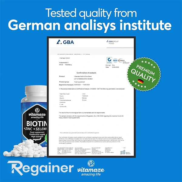 Biotin 10.000 µg Tablete sa Selenom i Cinkom - Nemački kvalitet - Vitamaze® - Slika 5