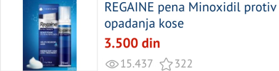 Promotivni oglas za Regaine Minoksidil – cena, dostupnost i ocene korisnika