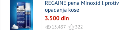 Promotivni oglas za Regaine Minoksidil – cena, dostupnost i ocene korisnika
